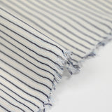 Blue and white stripe woven-dyed cotton voile