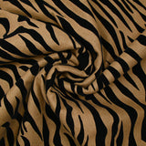 Flocked wool blend zebra black velvet camel background