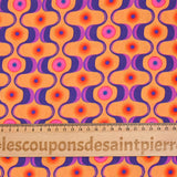 Viscose printed agitation purple and pink orange background