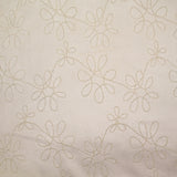 Ecru embroidered scuba suede
