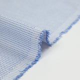 Blue geometric woven-dyed polycotton poplin