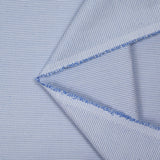 Blue geometric woven-dyed polycotton poplin