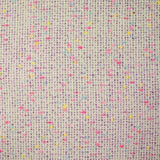 Wool blend tweed pink and blue confetti purple background