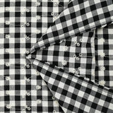 Cotton Vichy embroidered Flore black