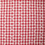 Cotton Vichy embroidered Red Flora