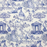 Coton imprimé toile de jouy Maël bleu fond écru