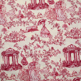 Coton imprimé toile de jouy Maël bordeaux fond écru
