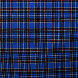 Étamine de 100% laine tartan fond bleu