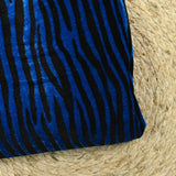 Jersey de velours zèbre noir et bleu électrique