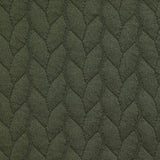 Jersey matelassé tresses fond vert militaire