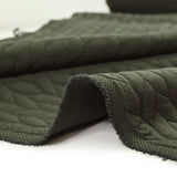 Jersey matelassé tresses fond vert militaire