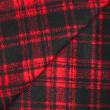 Laine mélangée tartan à poils longs rouge et noir