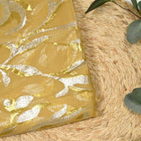 Mousseline de Soie dévorée Tlija or et argent fond ocre