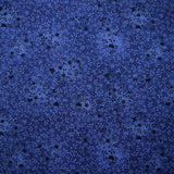 Popeline de coton imprimée jardin fleuri fond bleu marine