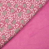 Sweat envers doudou clochette d'automne gris fond rose