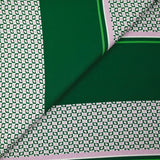 Twill de polyester imprimé bande rétro lilas et vert sapin