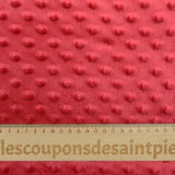 Polaire minky relief rouge framboise