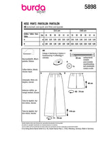 Patron Burda n°5898 : Pantalon
