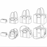 Patrón de costura de viaje - bolsa y bolso para el baño