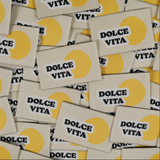 Étiquettes tissées "Dolce vita" x 5