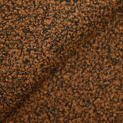 Lainage bouclette brun orangé chiné noir