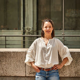 Okinawa mujer de costura de la mujer blusa y vestido