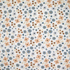 Coton imprimé amour passion marron et bleu