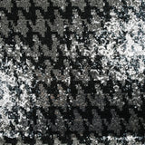 Tulle Sequin black and silver rooster