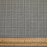 Taupe and ecru 100% Prince of Wales wool tailoring fabric