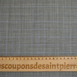 100% Prince of Wales wool suit fabric, black, blue, off-white background