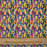 Coton imprimé taches multicolore