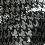 Tulle Sequin black and silver rooster