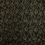 Polyester lace gold flowers embroidered black lurex