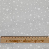 Piqué de coton imprimé étoiles fond gris