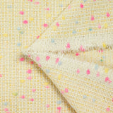 Mezcla de lana tweed confeti rosa y azul fondo amarillo