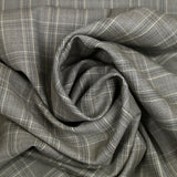 Taupe and ecru 100% Prince of Wales wool tailoring fabric