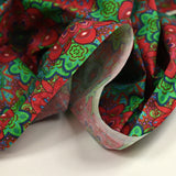 Red, green and blue mandala printed cotton