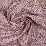 Printed cotton flourish purple, pink and white