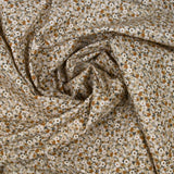 Coton imprimé s'épanouir beige, marron et blanc