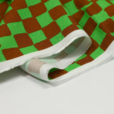 Toile de viscose imprimée carreaux marron et vert