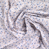 Coton imprimé champêtre bleu fond blanc