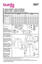 Burda pattern n°5647: Jacket and coat