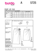 Patron Burda n°5725 : Jupe