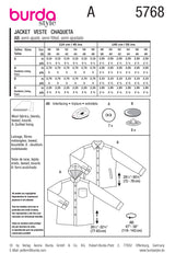 Burda Boss N ° 5768: Chaqueta