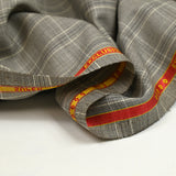 Taupe and ecru 100% Prince of Wales wool tailoring fabric