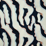 Navy blue Colorado printed viscose satin