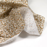 Coton imprimé s'épanouir beige, marron et blanc