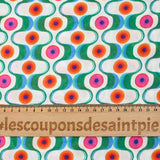 Viscose printed green and orange agitation white background