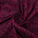 Cotton poplin printed with rustic romance on a purple background
