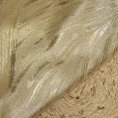 Jacquard fin en polyester métallisé doré